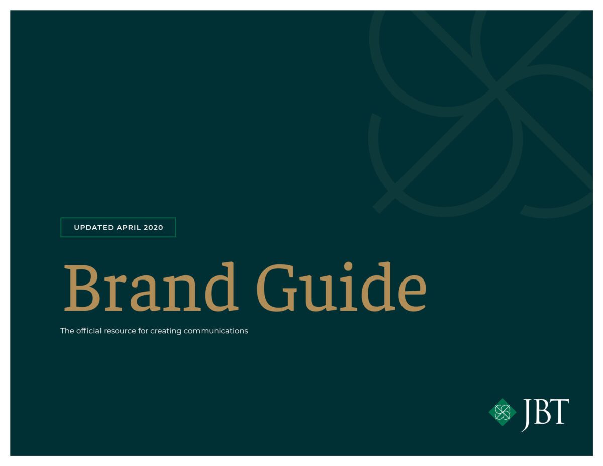 JBT Brand Guide cover page